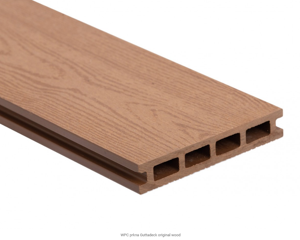 Dřevoplastová deska -světlé dřevo 140x25x4000mm