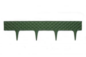 Zelený plastový palisádový zahradní obrubník FLOMA Ratan - délka 80 cm a výška 8 cm