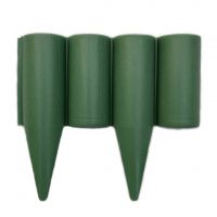 Zelený plastový palisádový zahradní obrubník FLOMA Wood - délka 25 cm a výška 12,5 cm