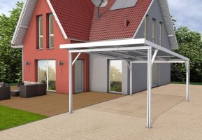 Přístřešek na auto Carport Premium A - bílá / Clima blue - 16mm 3,094 x 5,62 m