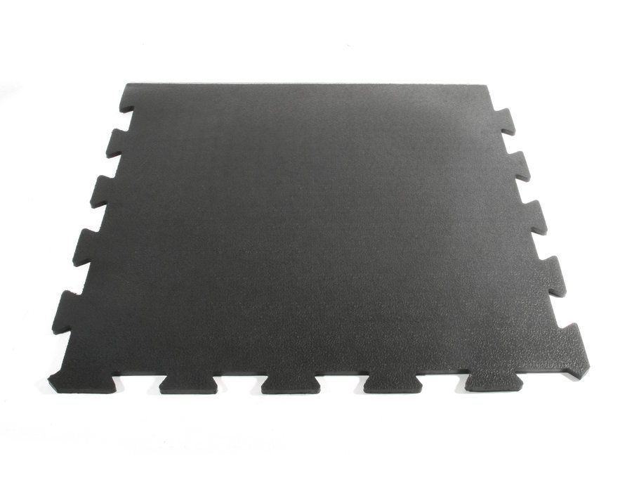 Černá gumová koncová fitness deska Sport Tile - délka 61 cm, šířka 61 cm, výška 1 cm
