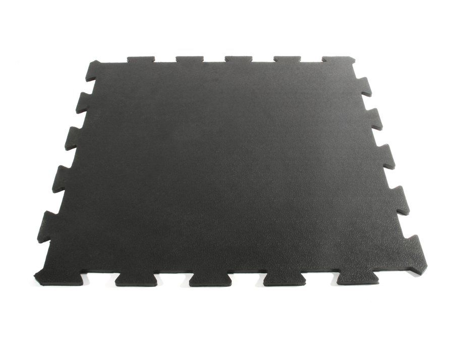 Černá gumová průběžná fitness deska Sport Tile - délka 61 cm, šířka 61 cm, výška 1 cm