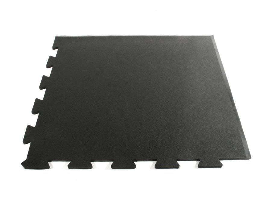 Černá gumová rohová fitness deska Sport Tile - délka 61 cm, šířka 61 cm, výška 1 cm