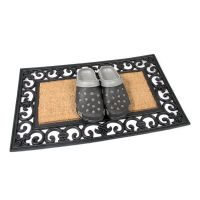 Kokosová čisticí venkovní vstupní rohož FLOMA Rectangle - Deco - délka 45 cm, šířka 75 cm, výška 1,7 cm
