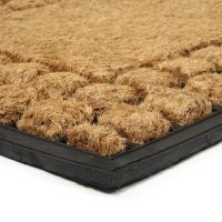 Kokosová čisticí venkovní vstupní rohož FLOMA Rectangle - Squares - délka 45 cm, šířka 75 cm, výška 2,2 cm