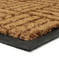 Kokosová čisticí venkovní vstupní rohož FLOMA Lines - Squares - délka 45 cm, šířka 75 cm, výška 2 cm