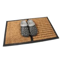 Kokosová čisticí venkovní vstupní rohož FLOMA Stripes - Rectangle - délka 45 cm, šířka 75 cm, výška 2,3 cm