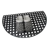Gumová venkovní vstupní půlkruhová rohož FLOMA Honeycomb Half Round - délka 45 cm, šířka 75 cm, výška 1,6 cm