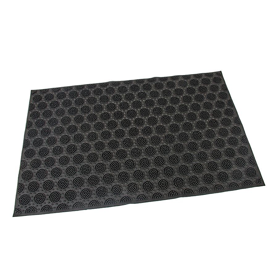 Gumová čisticí venkovní vstupní rohož FLOMA Circles - délka 40 cm, šířka 60 cm, výška 0,7 cm