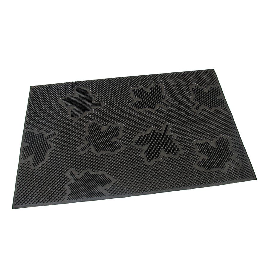Gumová čisticí venkovní vstupní rohož FLOMA Leaves - délka 40 cm, šířka 60 cm, výška 0,8 cm