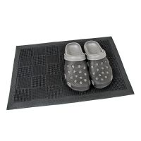 Gumová čisticí venkovní vstupní rohož FLOMA Pin Squares - délka 40 cm, šířka 60 cm, výška 0,7 cm