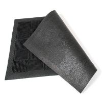 Gumová čistící venkovní vstupní rohož FLOMA Pin Squares - délka 40 cm, šířka 60 cm, výška 0,7 cm