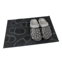 Gumová čisticí venkovní vstupní rohož FLOMA Shoes - délka 40 cm, šířka 60 cm, výška 0,8 cm