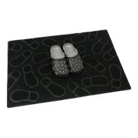 Gumová čisticí venkovní vstupní rohož FLOMA Shoes - délka 60 cm, šířka 90 cm, výška 1 cm