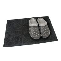 Gumová čisticí venkovní vstupní rohož FLOMA Shoes - Squares - délka 40 cm, šířka 60 cm, výška 0,7 cm