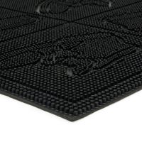 Gumová čisticí venkovní vstupní rohož FLOMA Shoes - Squares - délka 40 cm, šířka 60 cm, výška 0,7 cm