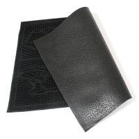 Gumová čisticí venkovní vstupní rohož FLOMA Shoes - Squares - délka 40 cm, šířka 60 cm, výška 0,7 cm