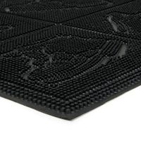Gumová čisticí venkovní vstupní půlkruhová rohož FLOMA Shoes - Squares - délka 40 cm, šířka 60 cm, výška 0,7 cm
