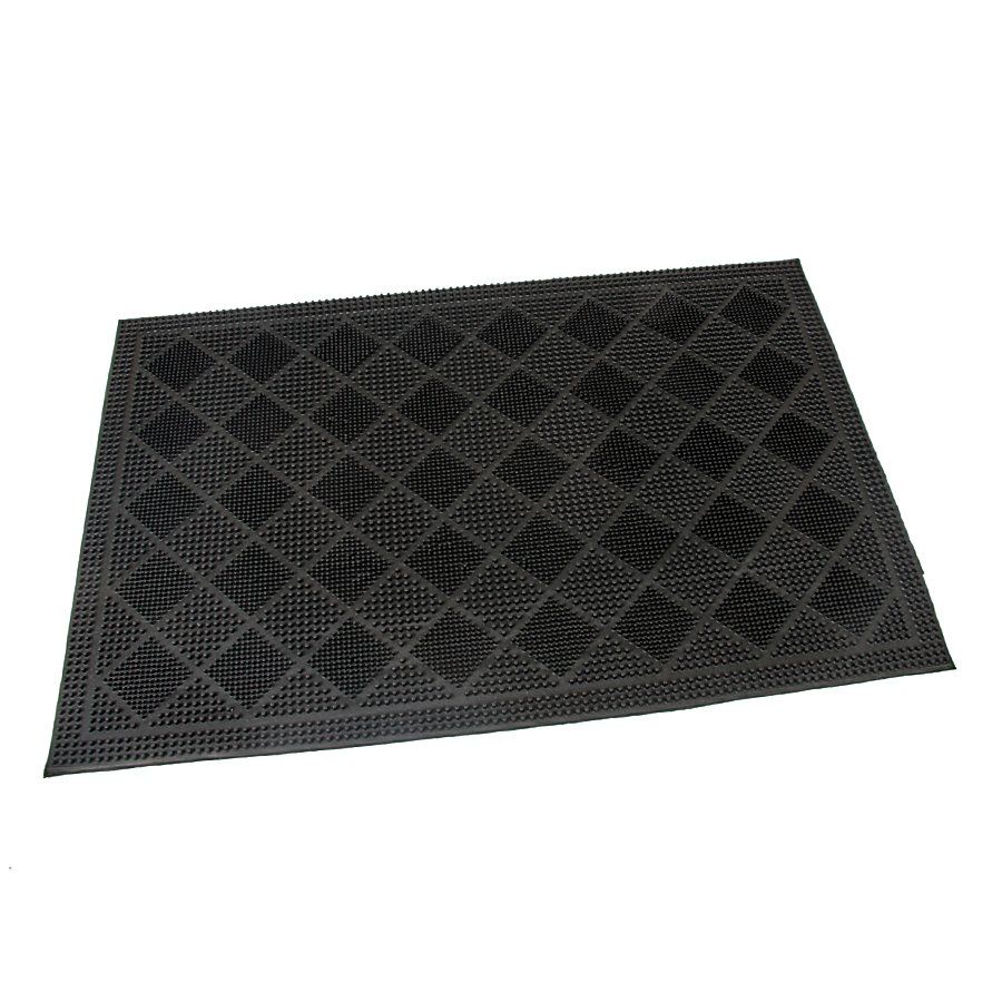 Gumová čisticí venkovní vstupní rohož FLOMA Squares - délka 40 cm, šířka 60 cm, výška 0,7 cm