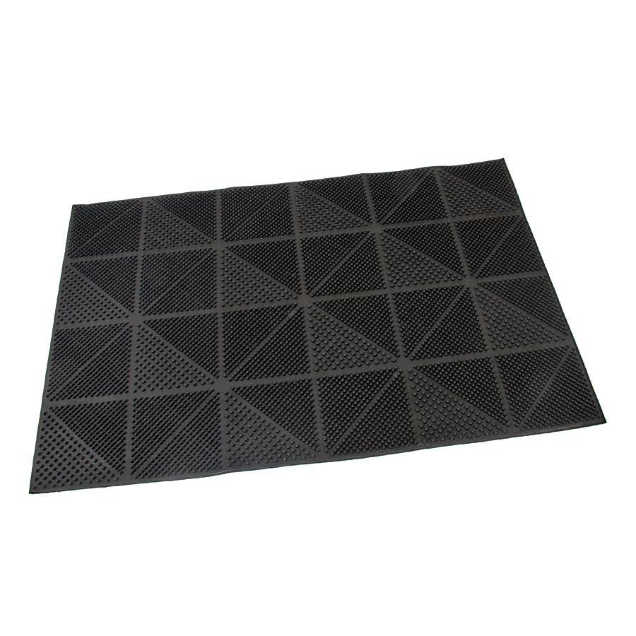 Gumová čisticí venkovní vstupní rohož FLOMA Triangles - délka 40 cm, šířka 60 cm, výška 0,7 cm