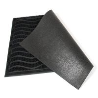 Gumová čisticí venkovní vstupní rohož FLOMA Waves - délka 40 cm, šířka 60 cm, výška 0,9 cm