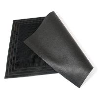 Gumová čisticí venkovní vstupní rohož FLOMA Welcome - Rectangle - délka 40 cm, šířka 60 cm, výška 0,7 cm