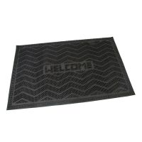 Gumová venkovní čistící vstupní rohož FLOMA Welcome - Waves - délka 40 cm, šířka 60 cm, výška 0,8 cm