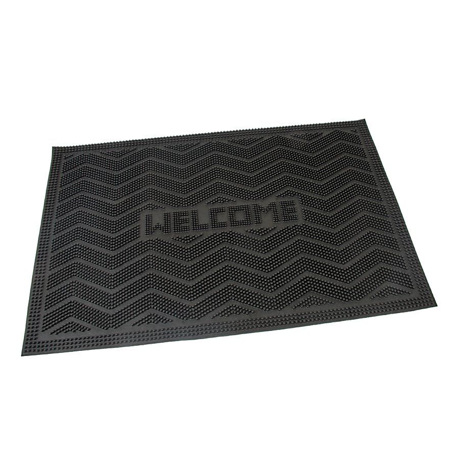 Gumová venkovní čisticí vstupní rohož FLOMA Welcome - Waves - délka 40 cm, šířka 60 cm, výška 0,8 cm