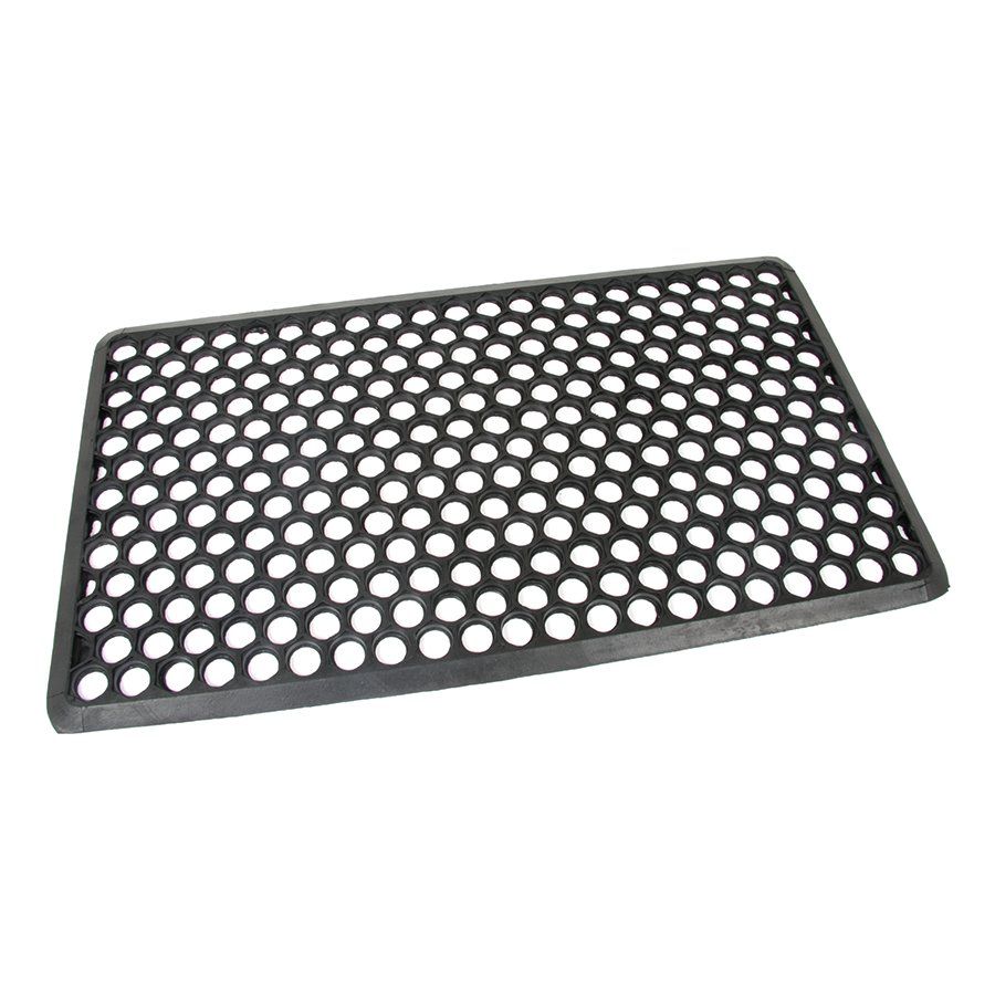 Gumová venkovní čisticí vstupní rohož FLOMA Hexagon - délka 40 cm, šířka 70 cm, výška 1,2 cm