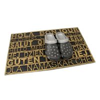 Gumová venkovní čisticí vstupní rohož FLOMA Multilanguage - délka 45 cm, šířka 75 cm, výška 0,9 cm