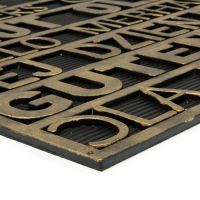 Gumová venkovní čisticí vstupní rohož FLOMA Multilanguage - délka 45 cm, šířka 75 cm, výška 0,9 cm