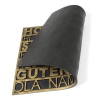 Gumová venkovní čisticí vstupní rohož FLOMA Multilanguage - délka 45 cm, šířka 75 cm, výška 0,9 cm