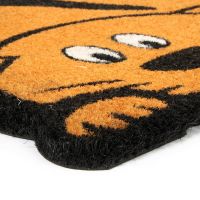 Kokosová venkovní čisticí vstupní rohož FLOMA Cute Cat - délka 45 cm, šířka 75 cm, výška 1,7 cm