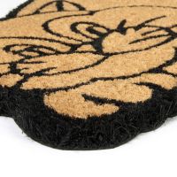 Kokosová venkovní čistící vstupní rohož FLOMA Happy Cat - délka 45 cm, šířka 75 cm a výška 1,7 cm