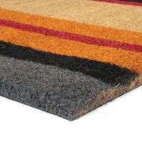 Kokosová venkovní čisticí vstupní rohož FLOMA Stripes - délka 45 cm, šířka 75 cm, výška 1,7 cm