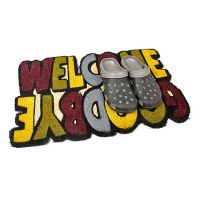 Kokosová čisticí venkovní vstupní rohož FLOMA Welcome - Goodbye - délka 45 cm, šířka 75 cm, výška 1,7 cm