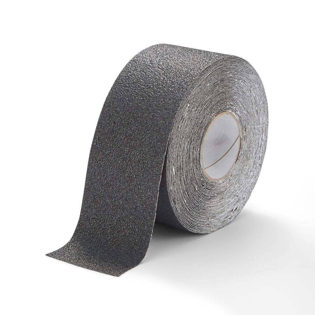 Černá korundová chemicky odolná protiskluzová páska FLOMA Extra Super Chemical Resistant - délka 18,3 m, šířka 10 cm, tloušťka 1 mm