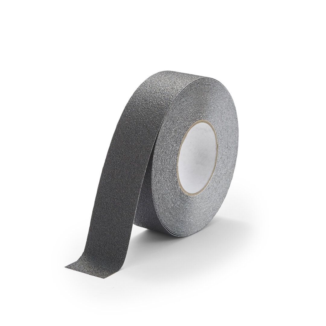 Černá korundová chemicky odolná protiskluzová páska FLOMA Standard Chemical Resistant - délka 18,3 m, šířka 5 cm, tloušťka 0,7 mm