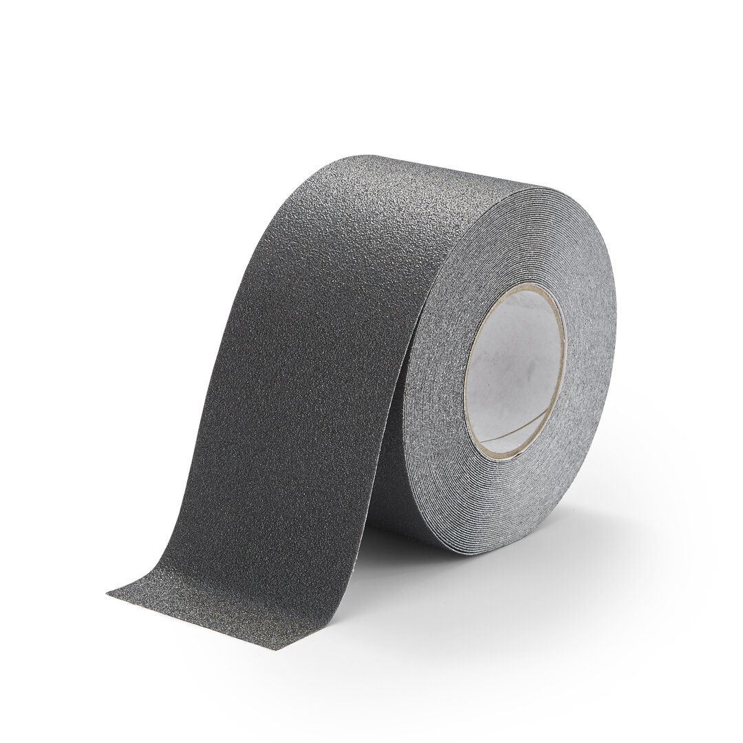 Černá korundová chemicky odolná protiskluzová páska FLOMA Standard Chemical Resistant - délka 18,3 m, šířka 10 cm, tloušťka 0,7 mm