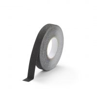 Černá korundová snímatelná protiskluzová páska FLOMA Standard Removable - 18,3 m x 2,5 cm a tloušťka 0,7 mm