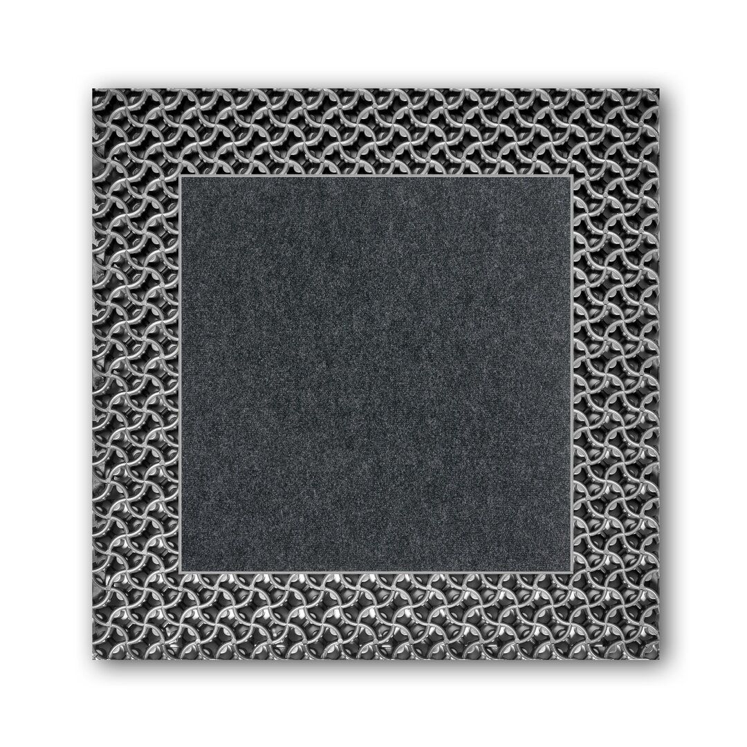 Šedá plastová textilní zátěžová vstupní rohož Modular 9900 - Aqua 95 - délka 30 cm, šířka 30 cm, výška 2,19 cm