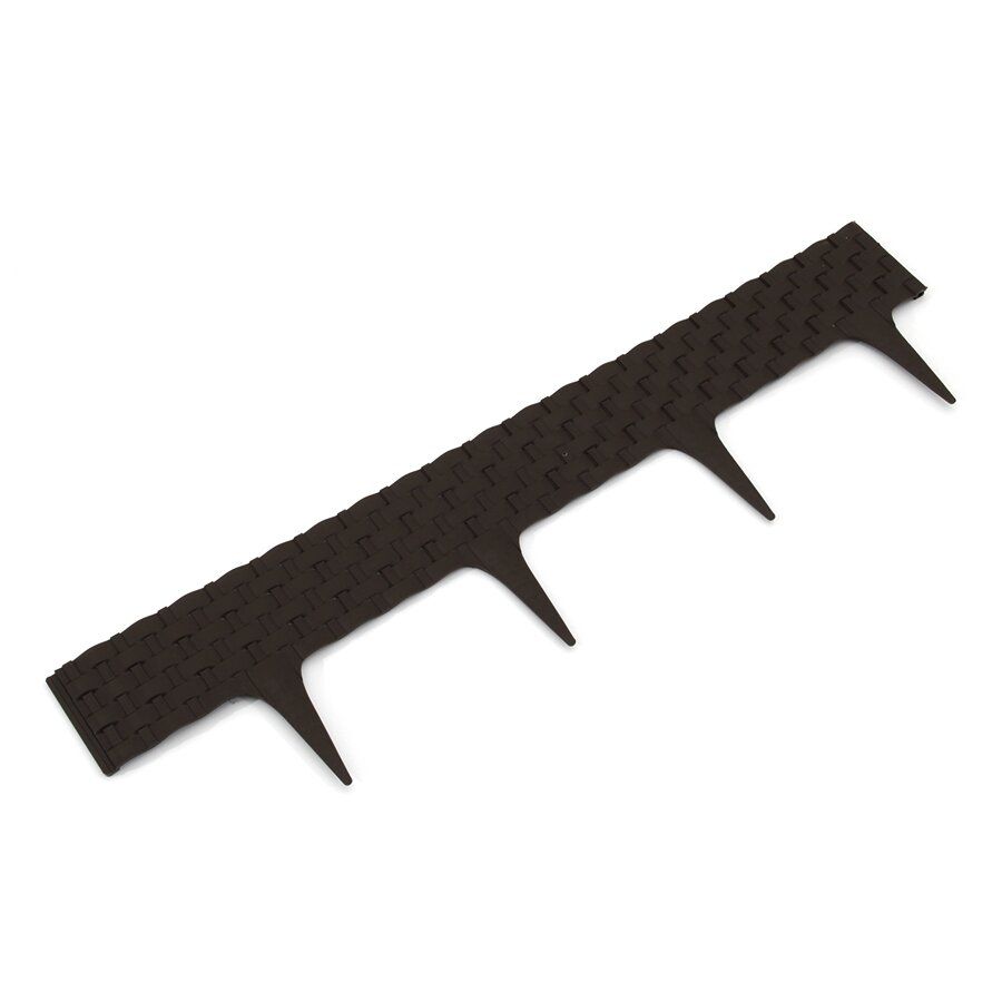 Hnědý plastový zahradní obrubník FLOMA Ratan - délka 80 cm, výška 8 cm