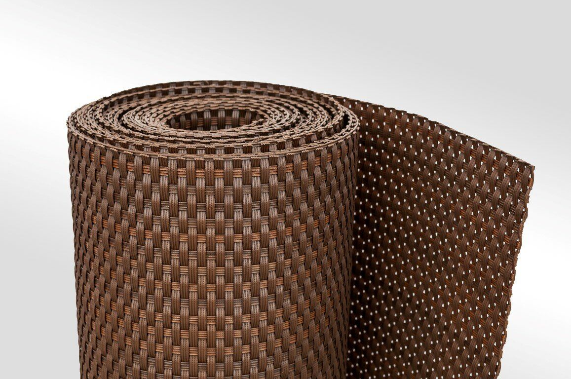 Plastová ratanová stínící rohož "umělý ratan" (role) (tmavý ořech) - délka 300 cm, výška 90 cm