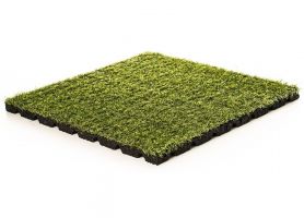 Gumová dlažba s umělým trávníkem FLOMA V30/R15 - délka 50 cm, šířka 50 cm, výška 3 cm