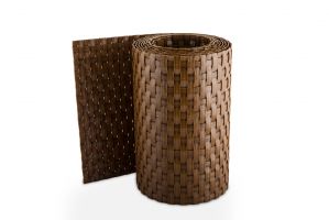 Plastový ratanový stínicí pás "umělý ratan" (světlý ořech) - délka 255 cm, výška 19 cm