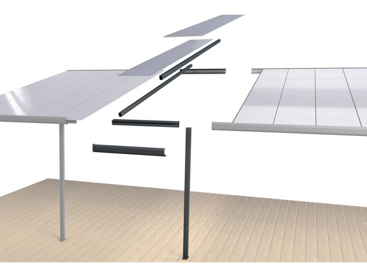 Prodloužení k hliníkové pergole Terrassendach Original -1,2 x 3,06 m - antracit