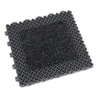 Šedá plastová textilní zátěžová vstupní rohož Modular 9900 - Aqua 75 - délka 30 cm, šířka 30 cm, výška 2,19 cm