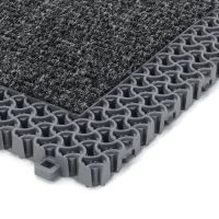 Šedá plastová textilní zátěžová vstupní rohož Modular 9900 - Aqua 75 - délka 30 cm, šířka 30 cm, výška 2,19 cm