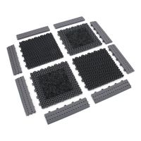 Šedá plastová textilní zátěžová vstupní rohož Modular 9900 - Aqua 75 - délka 30 cm, šířka 30 cm, výška 2,19 cm