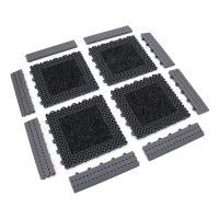 Šedá plastová textilní zátěžová vstupní rohož Modular 9900 - Aqua 85 (Bfl-S1) - délka 30 cm, šířka 30 cm, výška 2,19 cm
